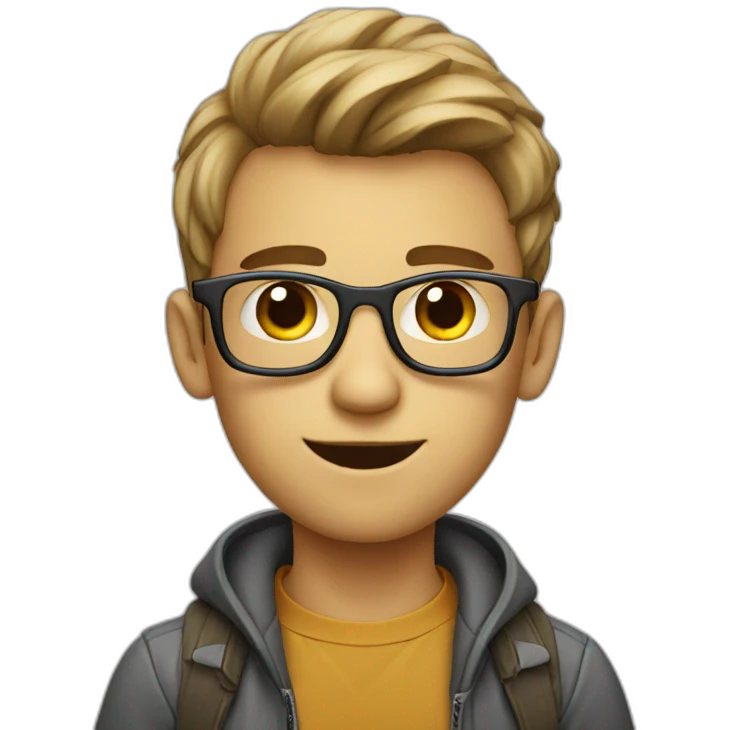 Young geek mad emoji