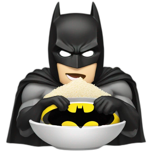 Batman eating rice emoji