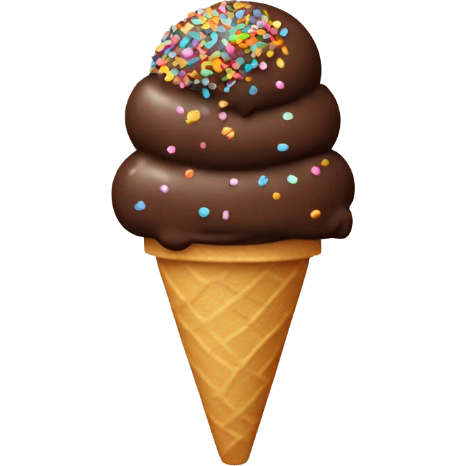 Chocolate ice cream with sprinkles emoji