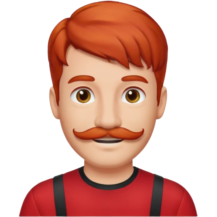 red haired guy with moustache and red outfit emoji