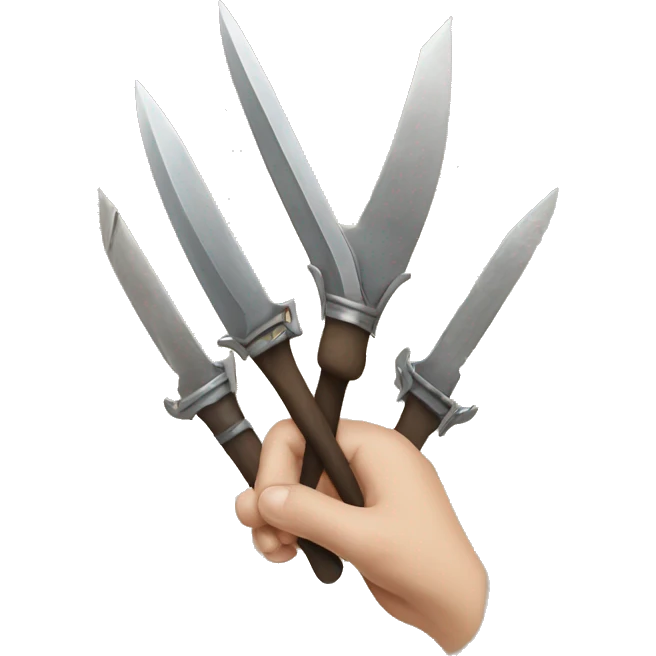 hands, blade and pownder emoji