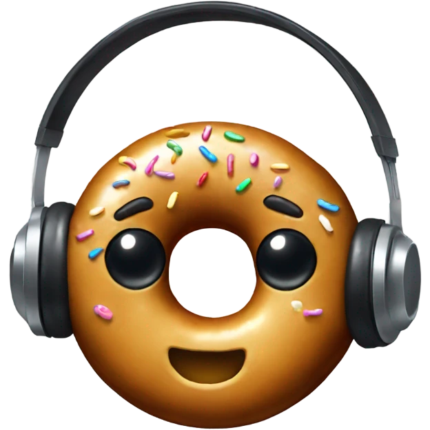 Donut wearing headphones emoji