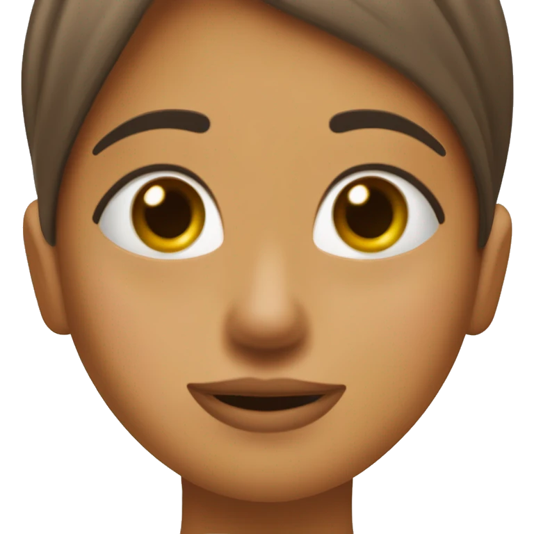 Chica de tono de piel medio, con ojos cafés y pelo liso con una toalla en la cabeza, y una toalla en el cuerpo, saliendo de una ducha con una cara de reajación emoji