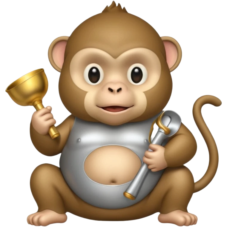 Fat monkey holding a cuerno de chivo  emoji
