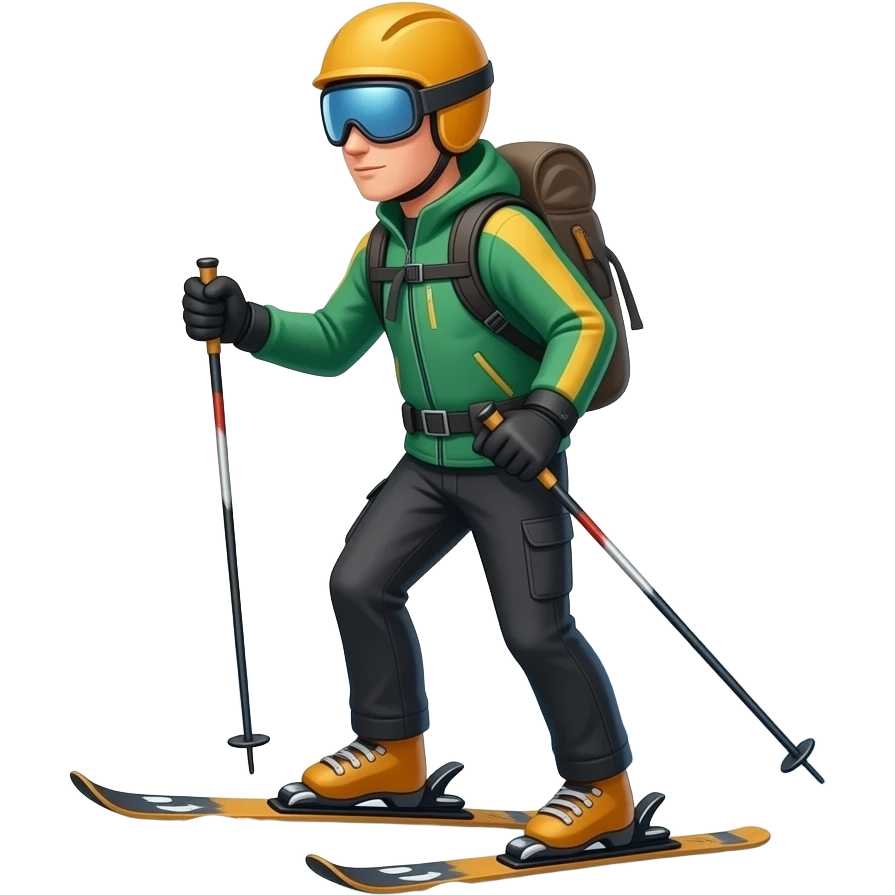 skitouring skier walking up the mountain emoji