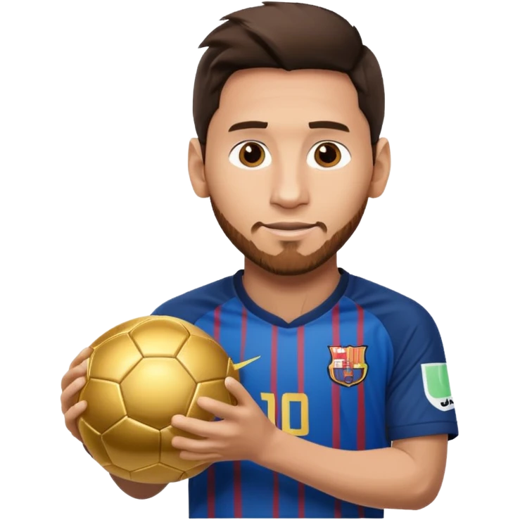 Messi con un balón de oro emoji