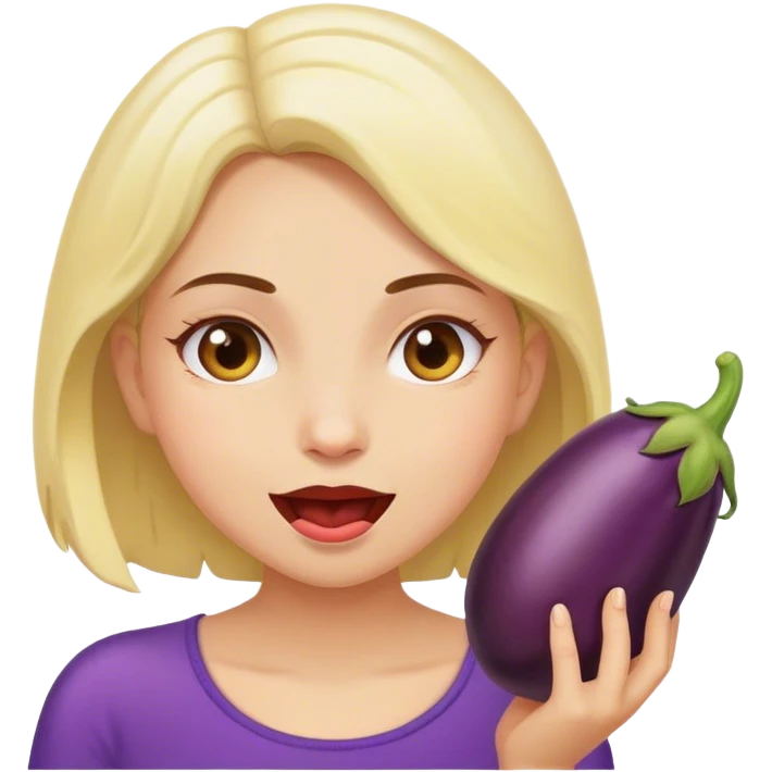 girl eating a eggplant  emoji