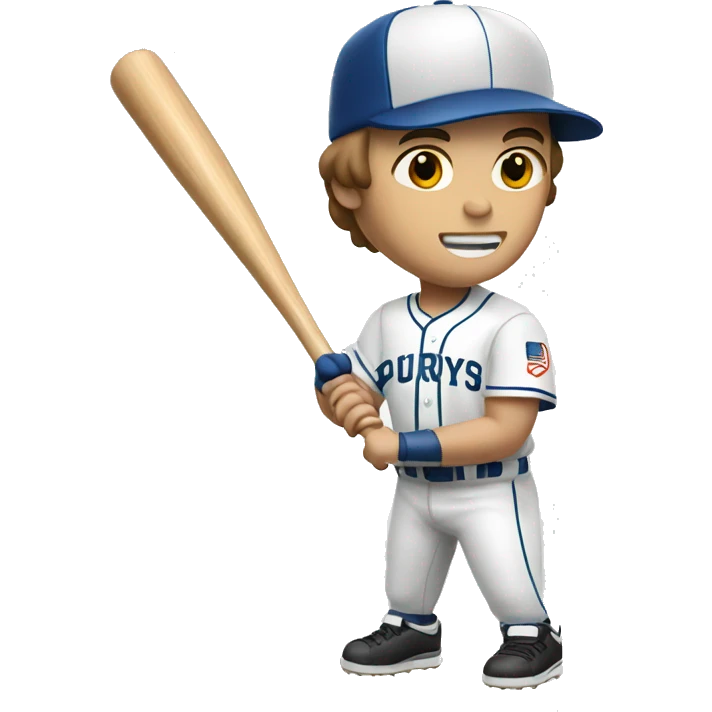 white skin baseball player holding bat emoji