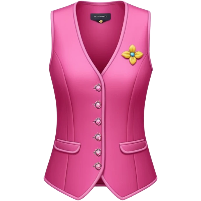 a stylish women’s vest, sleeveless, elegant and decorative design, in a bright pink color with small cute details, feminine and fancy look, no background, ONLY VEST emoji