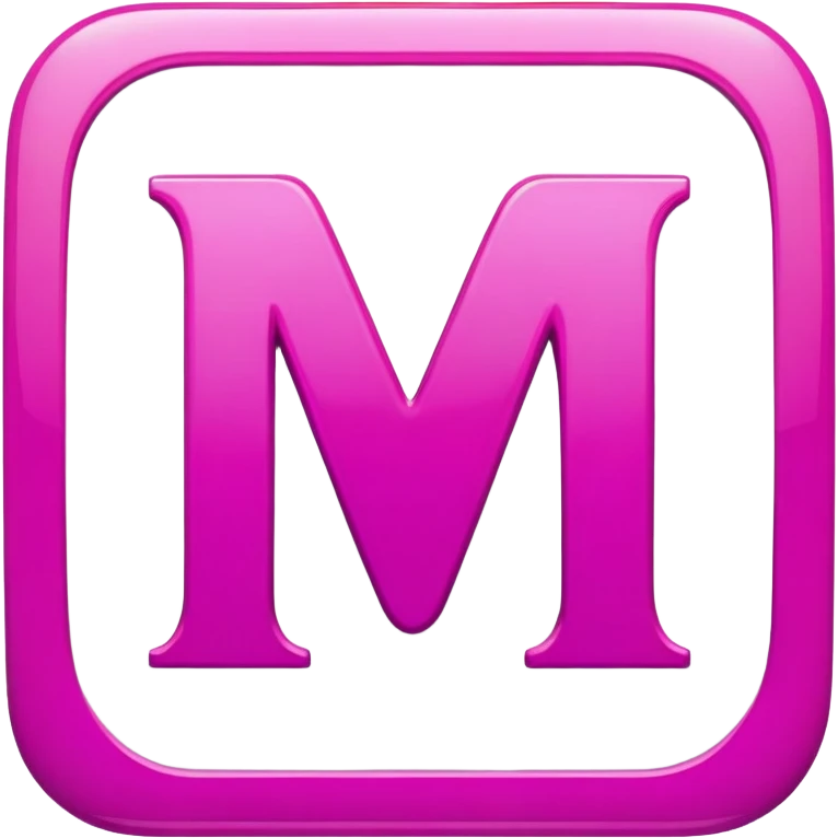 Letter M in magenta color emoji
