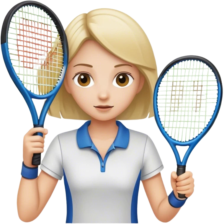 A girl with tennis rocket emoji