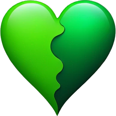 Half black and half Green heart emoji