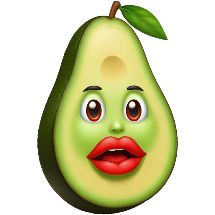 Un aguacate con labios muy grandes emoji