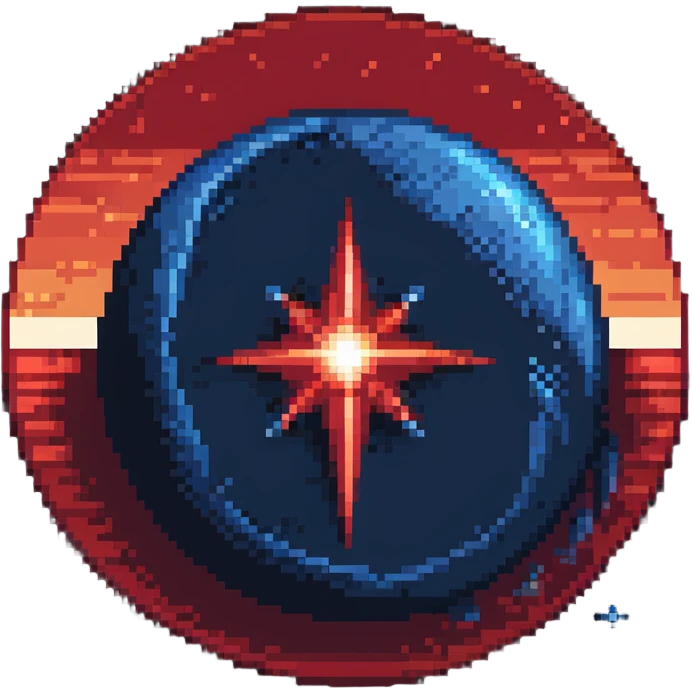 Deep blue morning star over planet with red sunrise emoji
