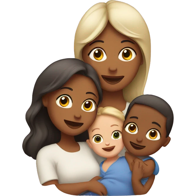 Mom and 3 babies emoji