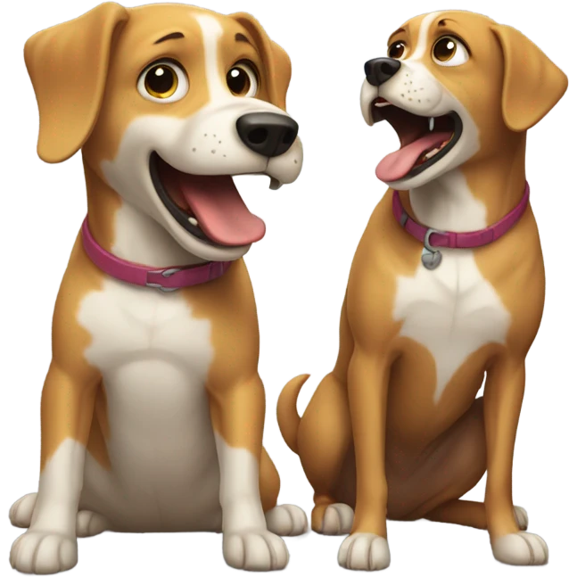 Dog yelling at kid emoji