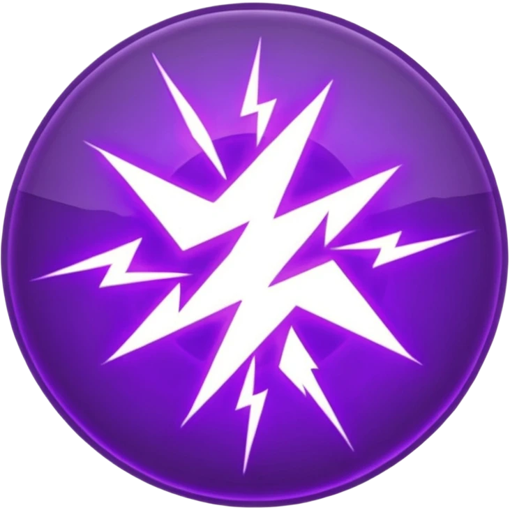 Combination of red blue lightening creating purple lightening in circle shape emoji