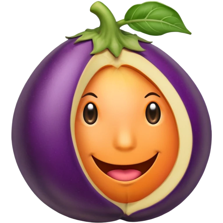 Eggplant inside peache emoji