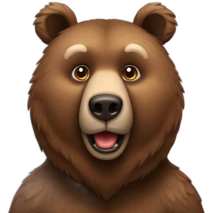 Brown bear with read heart eyes emoji