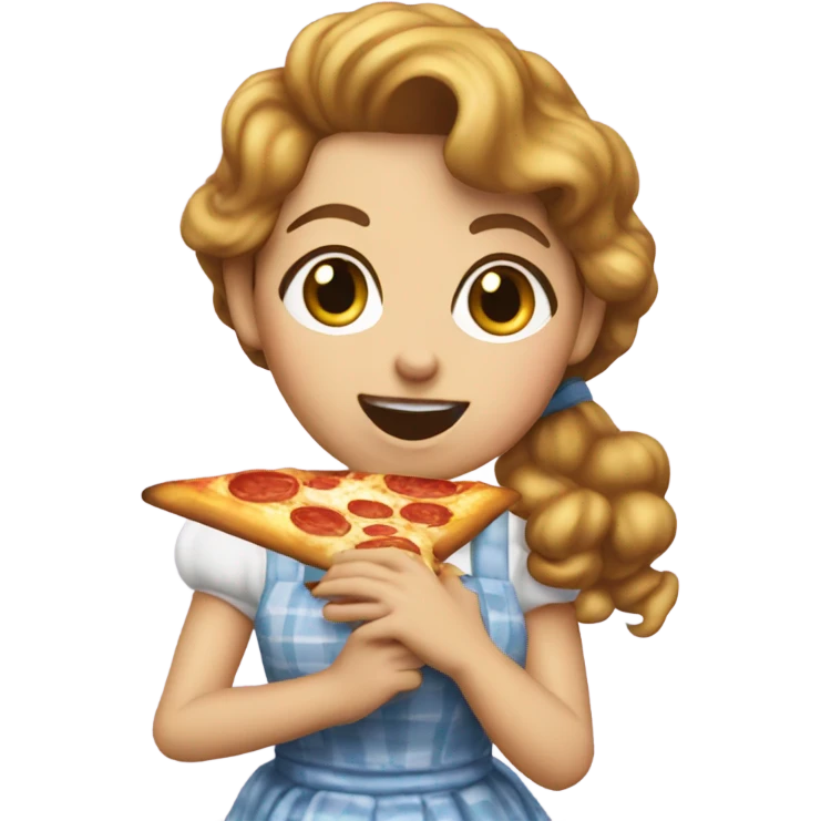 Dorothy eating pizza emoji
