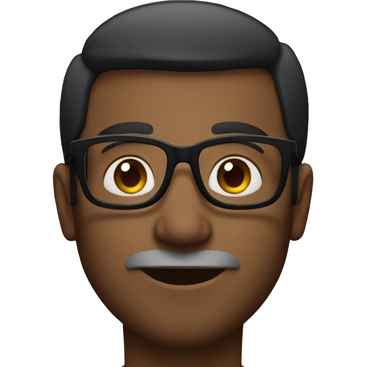 indian man with dark skin and glasses, no facial hair emoji