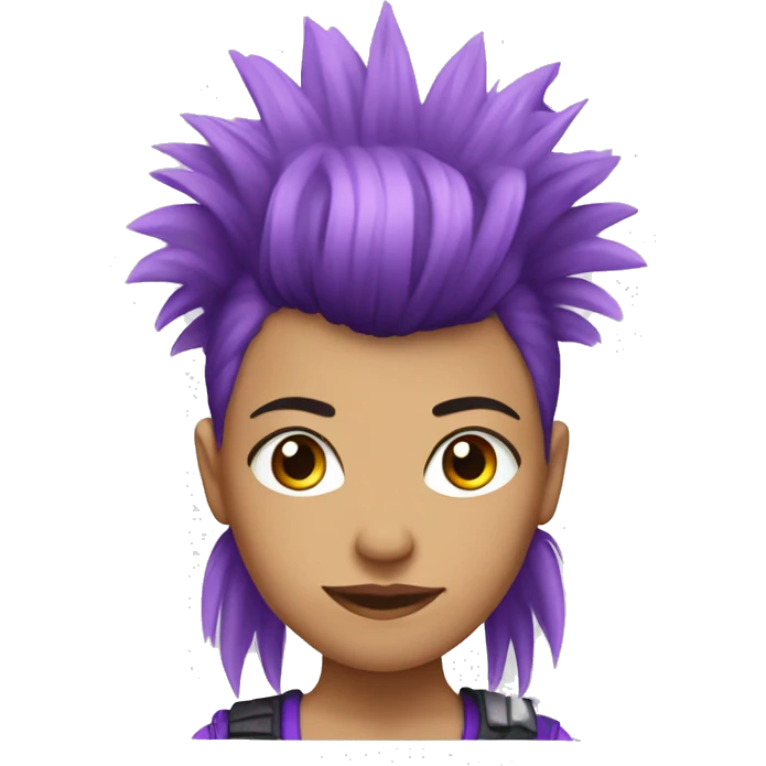 Purple Mohawk on Caucasian girl  emoji