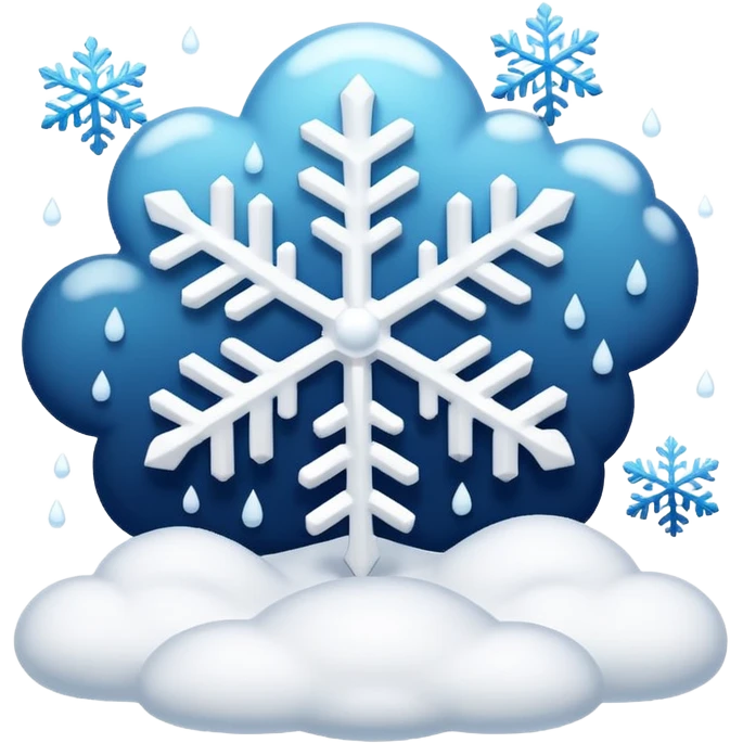 A gentle snowfall with large flakes floating downward. emoji