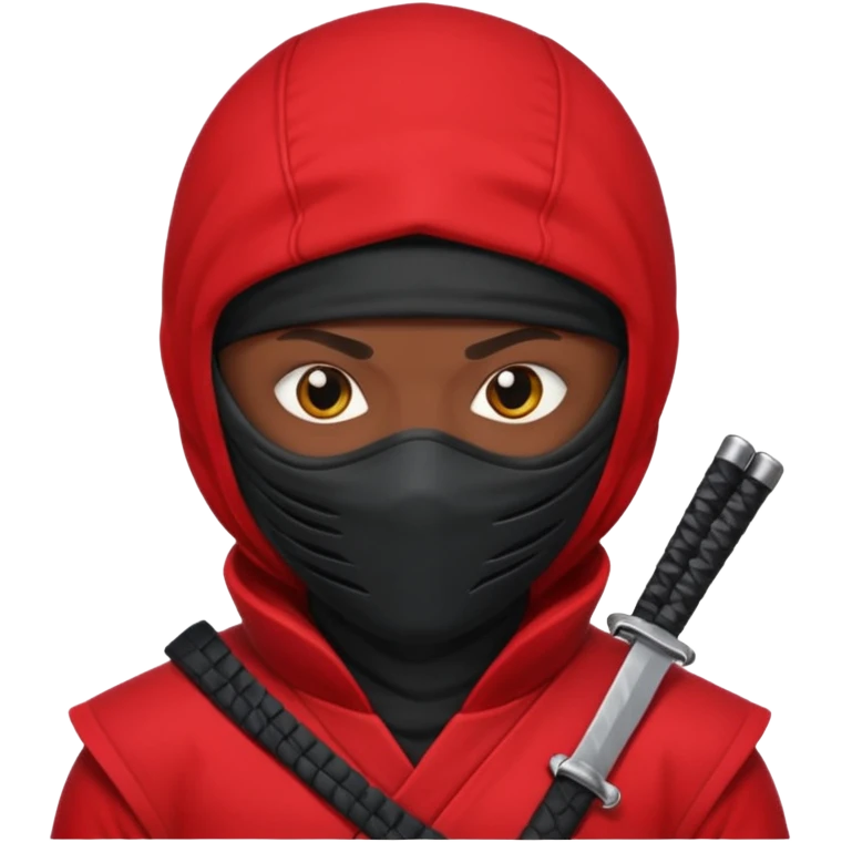 black skin ninja red clothes white background emoji