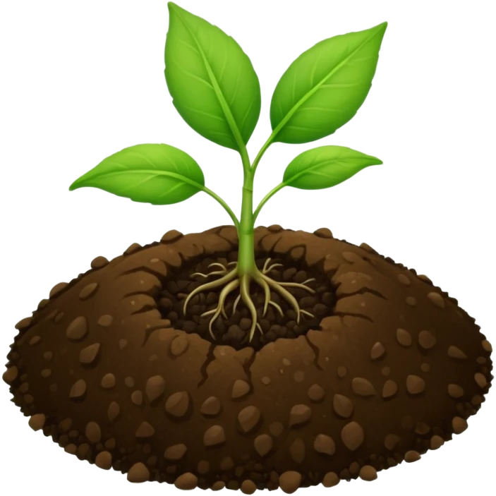 A tiny two leaf seedling coming out of a seed emoji