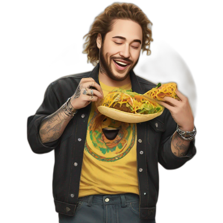 Post Malone eating a taco  emoji