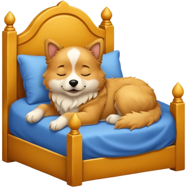 dog sleeping in a bed emoji