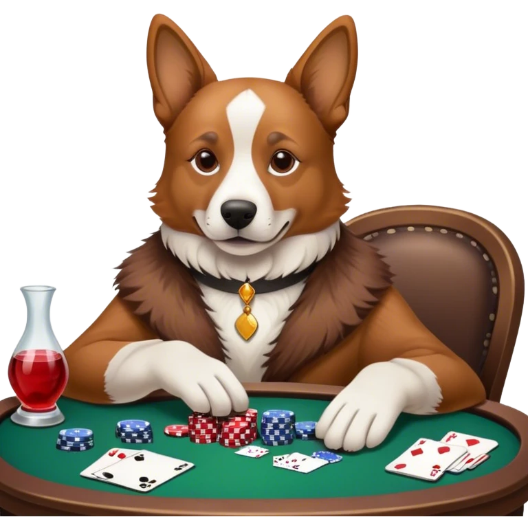 Poker playing dog emoji