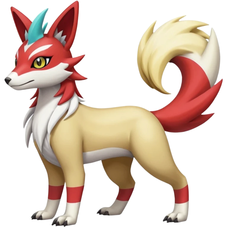 WereGarurumon-Linoone-Meloetta-Renamon-Zangoose-fusion-hybrid-creature (full body) emoji