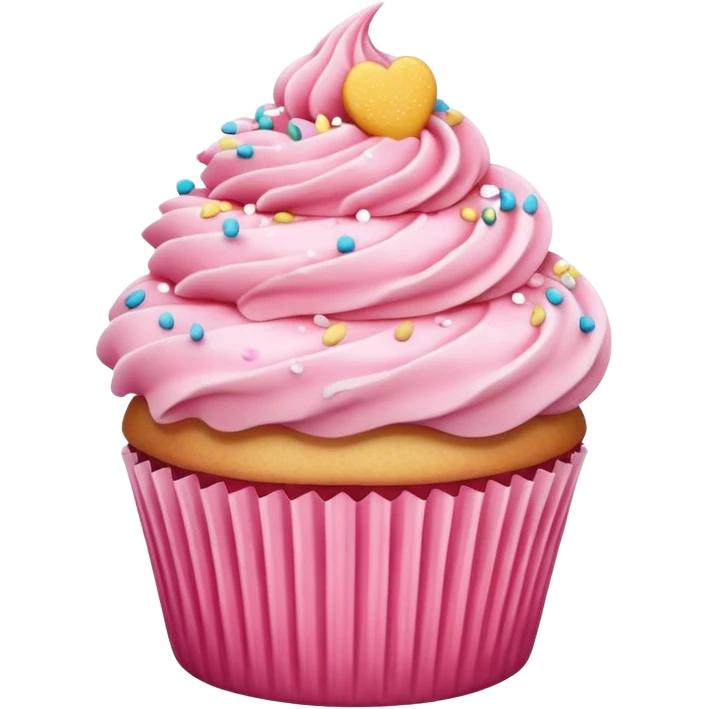 Cupcake with pink icing emoji