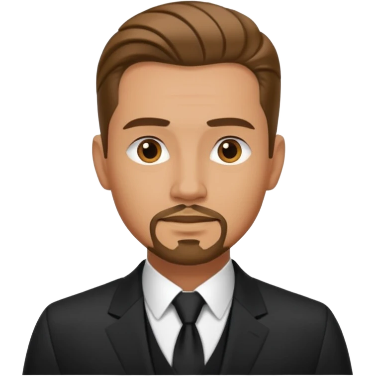 a man with great jawline , slicked back hair , goatee on his face emoji