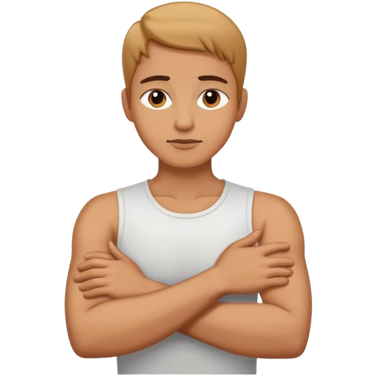 Arms crossed holding neck  emoji