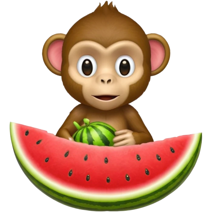 Monkey holding watermelon emoji