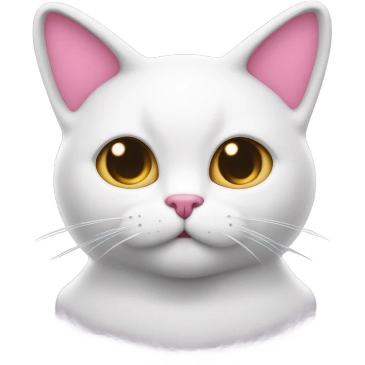 Gato blanco con moño rosado  emoji