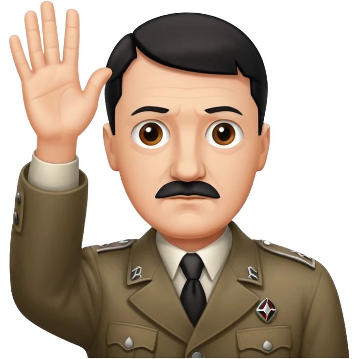 Hitler ios with hand raised emoji