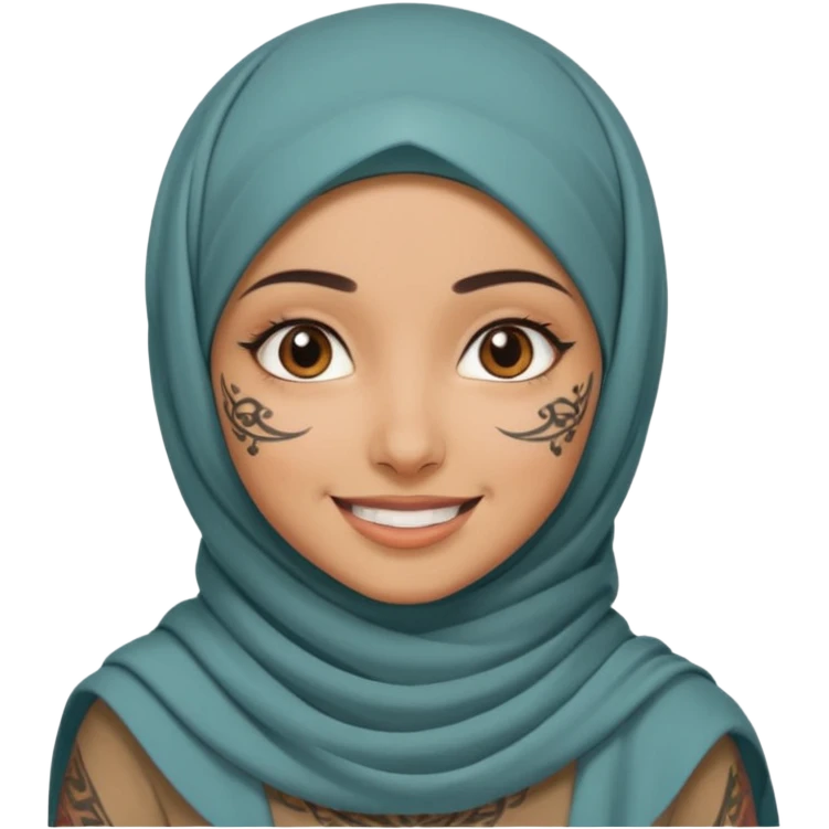 arab ancient GIRL with tatooed and hijab  emoji