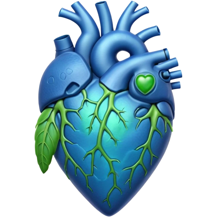 Blue ameba heart green photosynthesis cells alien heart emoji