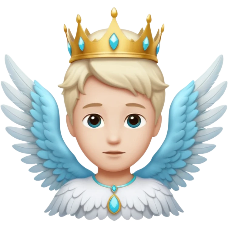 an angel with a cyan crown on his head, 4 wings emoji
