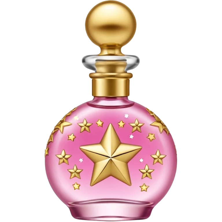 Create small pink perfume and Sol de janeiro inscriptions and small stars emoji
