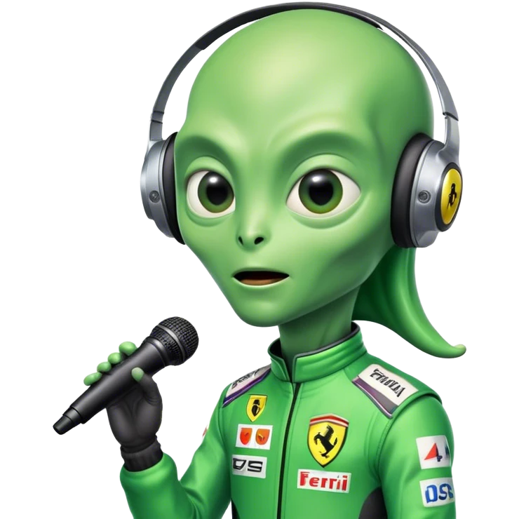 Un alien pilote Ferrari qui chante smooth operator emoji