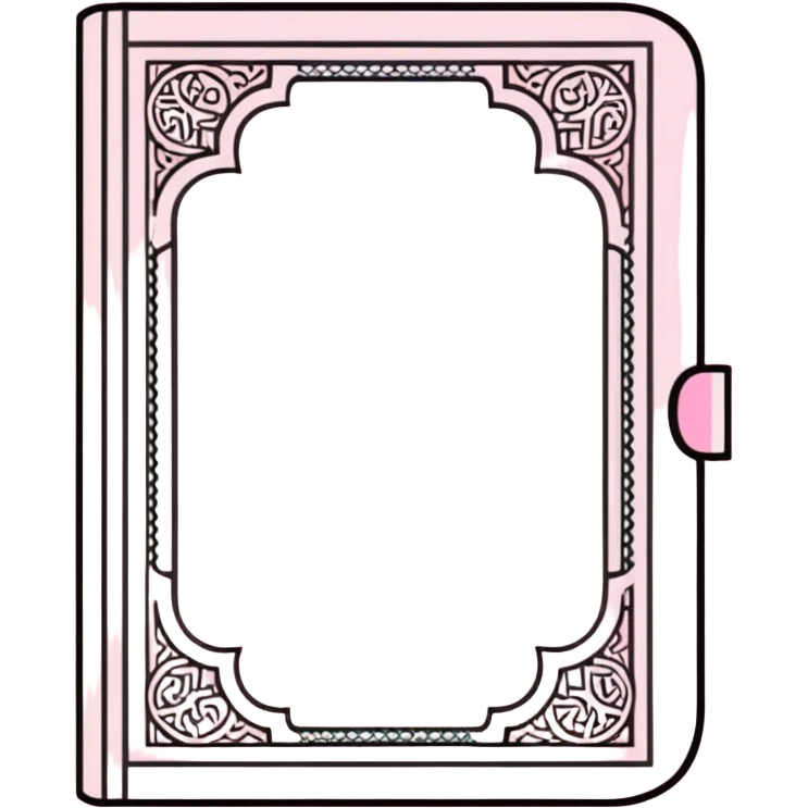 Baby pink Quran book, pastel soft pink Muslim holy book emoji