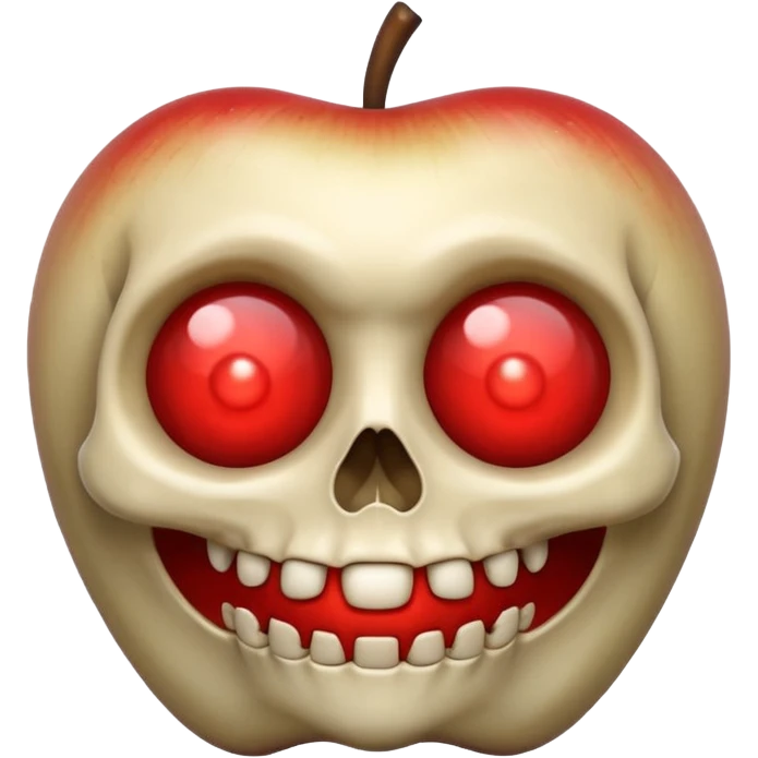 skull apple style emoji with glowing eyes emoji