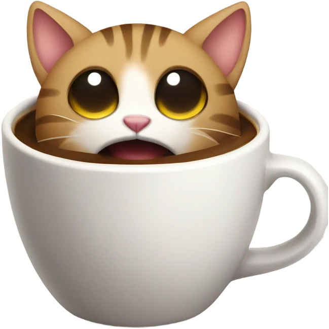 Cat knocking over coffee emoji