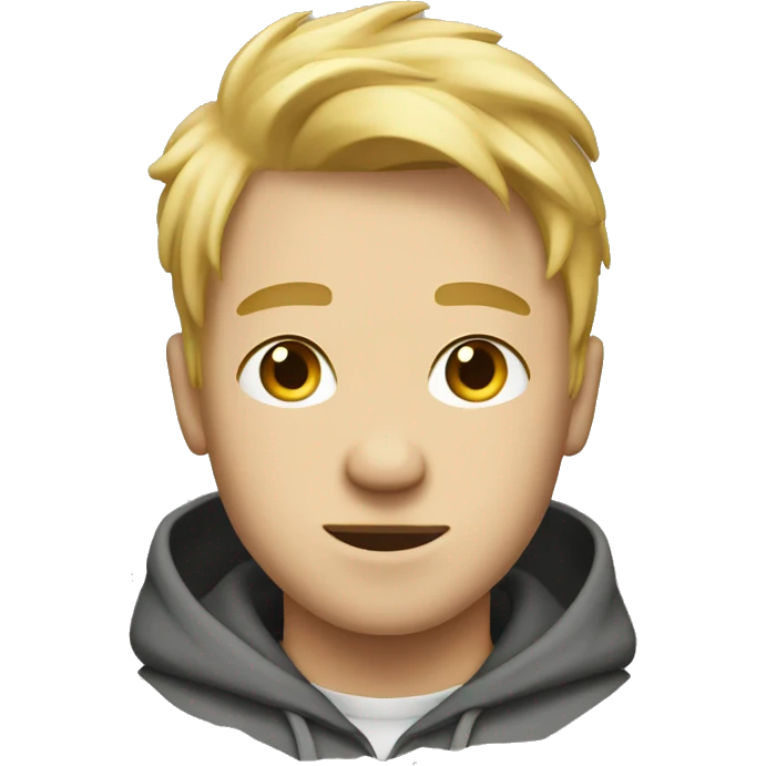 college boy with blonde hair wearing a hoodie emoji
