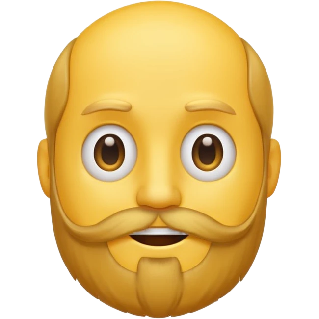 A yellow smiley emoji with a beard on top of his head emoji