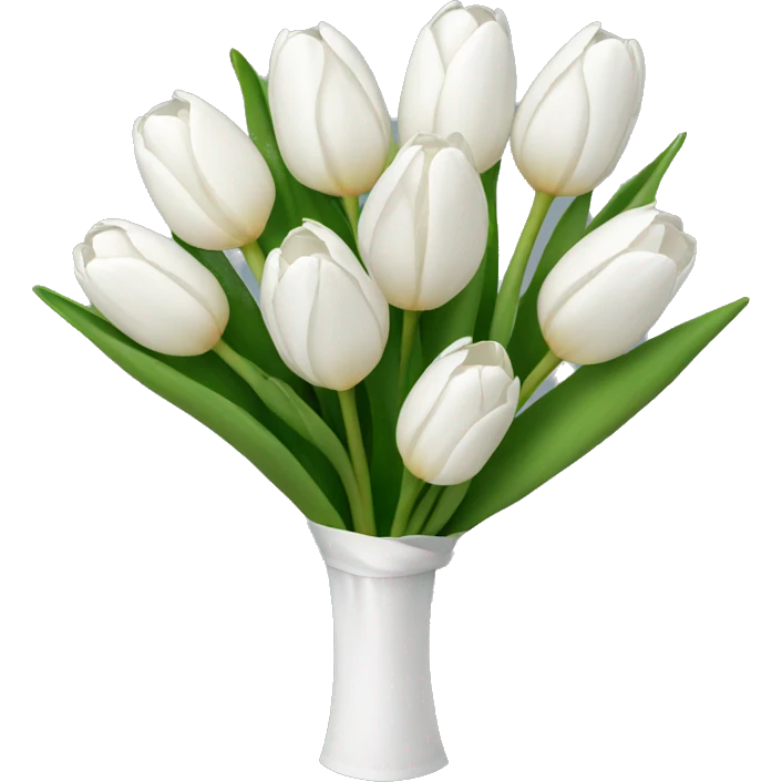 white tulip bouquet  emoji